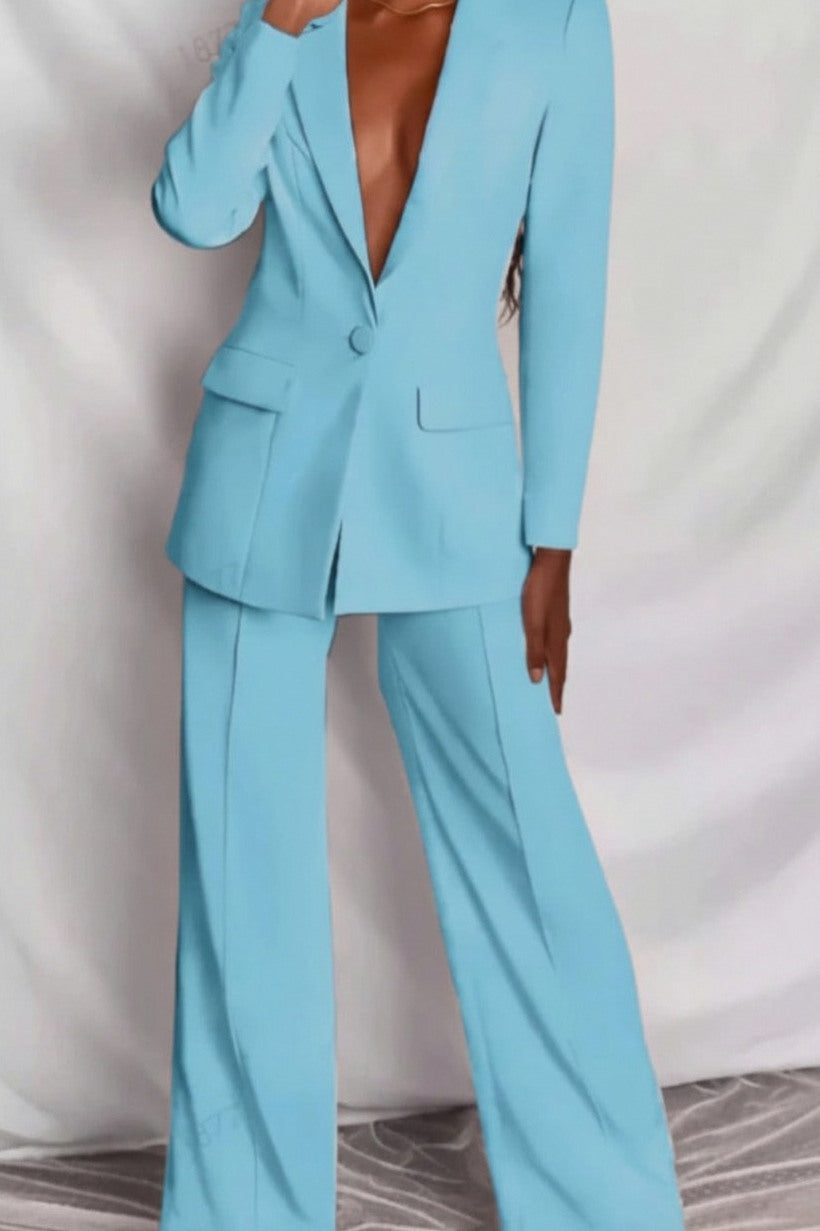 Crepe Long Sleeve Wide Leg Co Ord Set