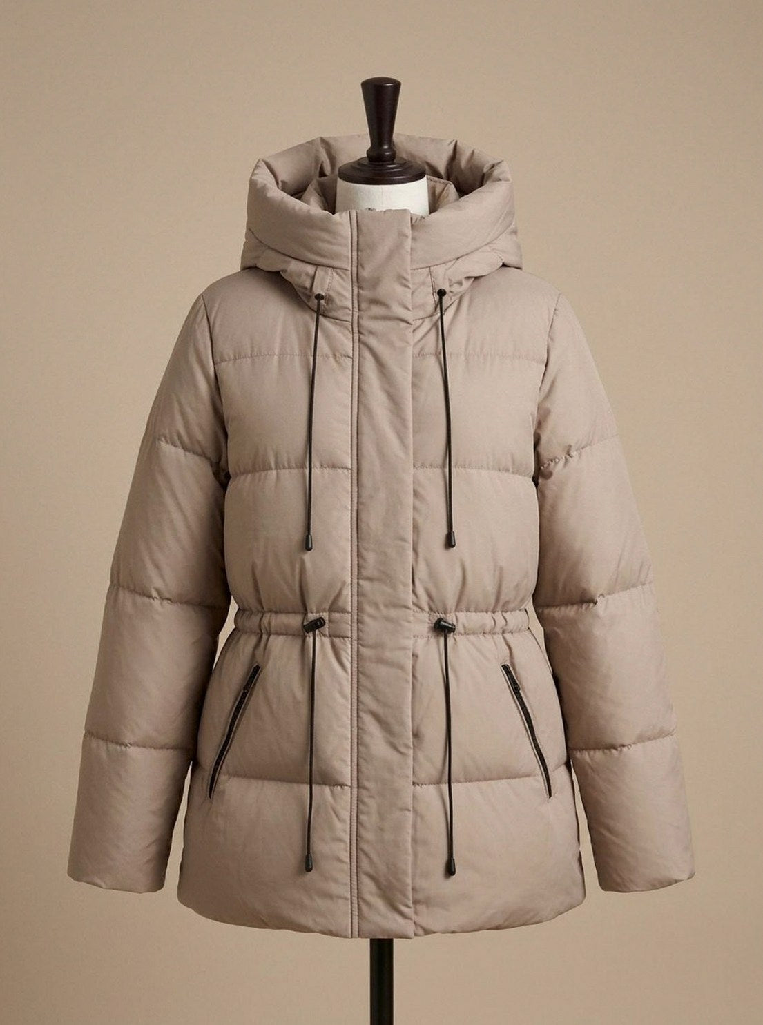 Faux Fur Trim Hooded Puffer Jacket
