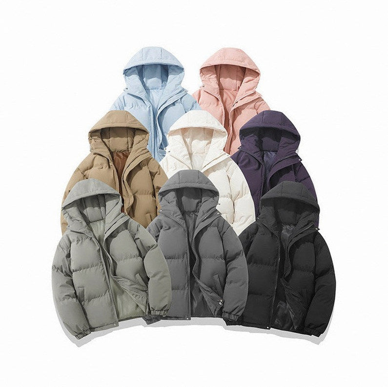 Hooded Zip Front Puffer Jacket