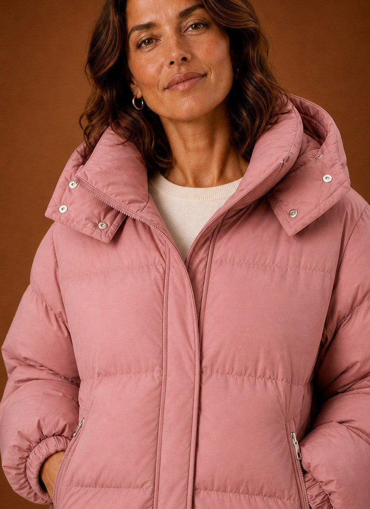 Hooded Zip Pocket Puffer Jacket