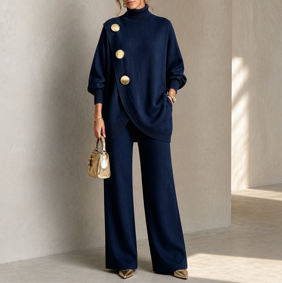 Knit Roll Neck Long Sleeve Co Ord Set