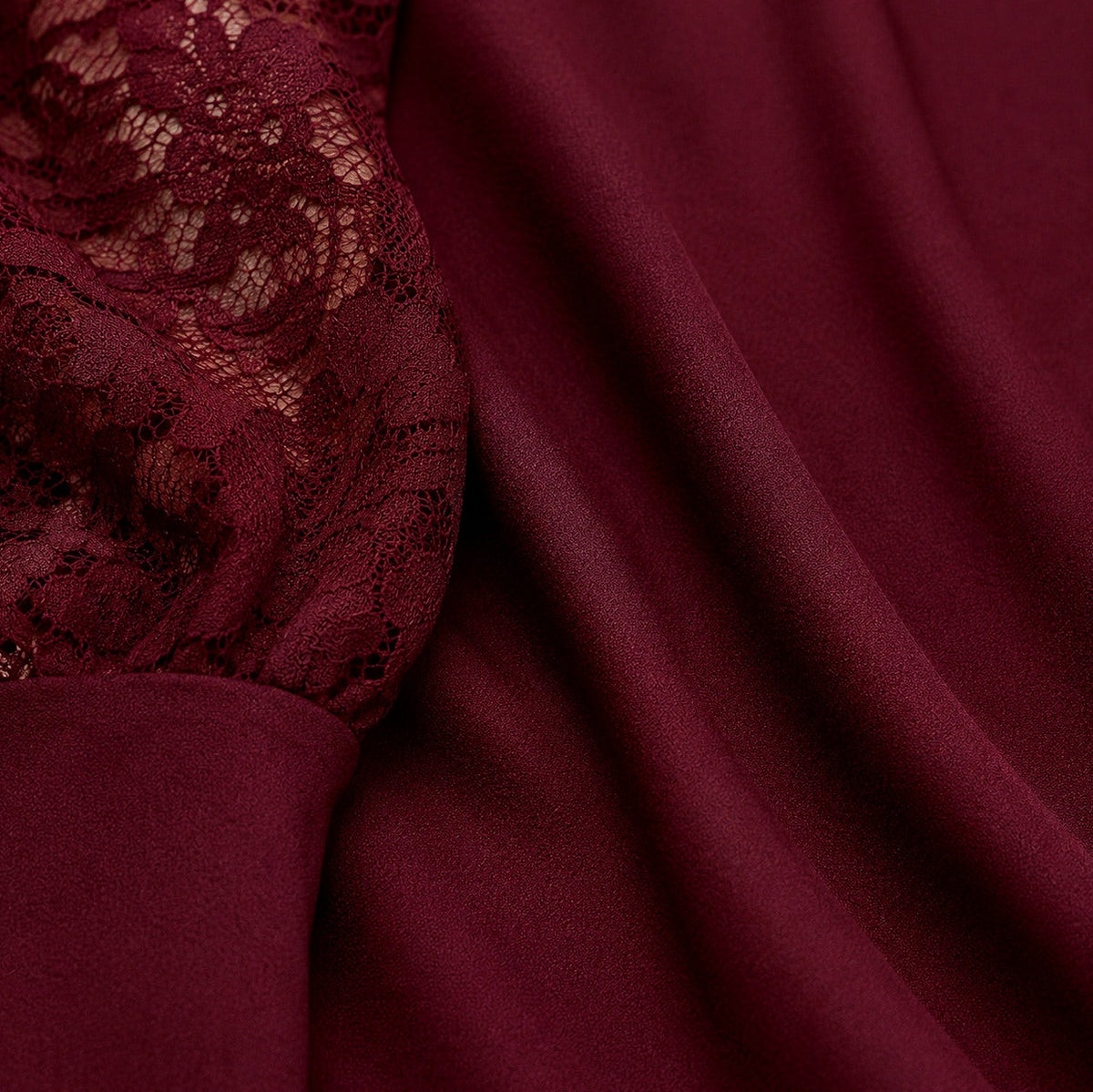 Lace Long Sleeve Shift Midi Dress