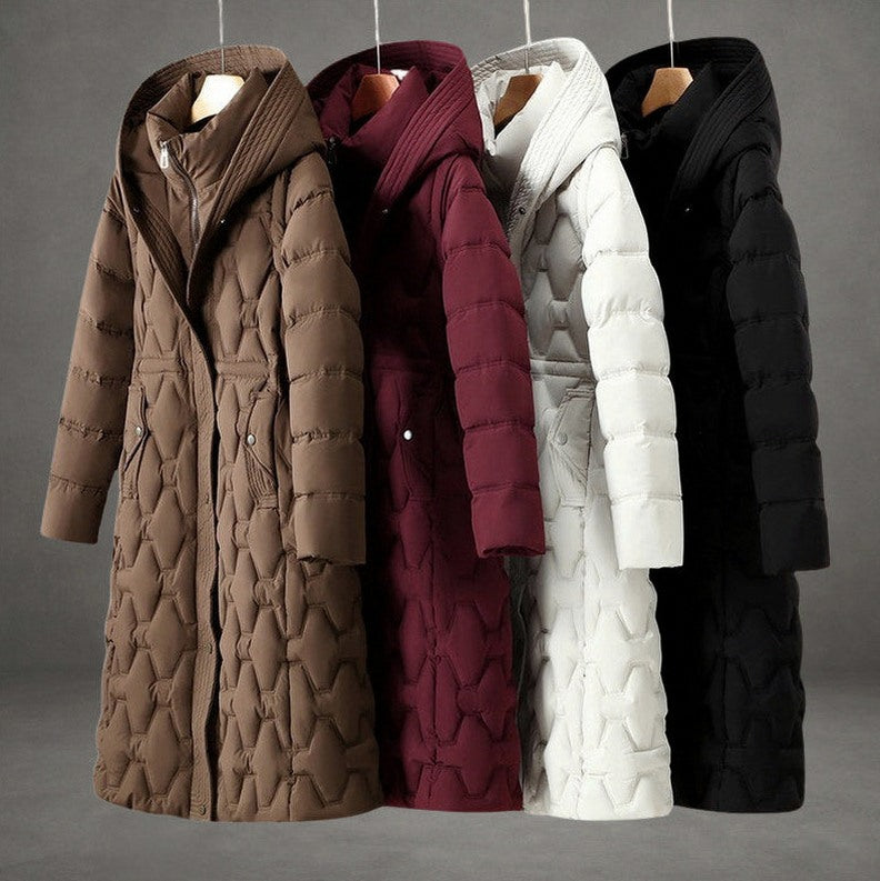 Long Sleeve Hooded Quilted Coat