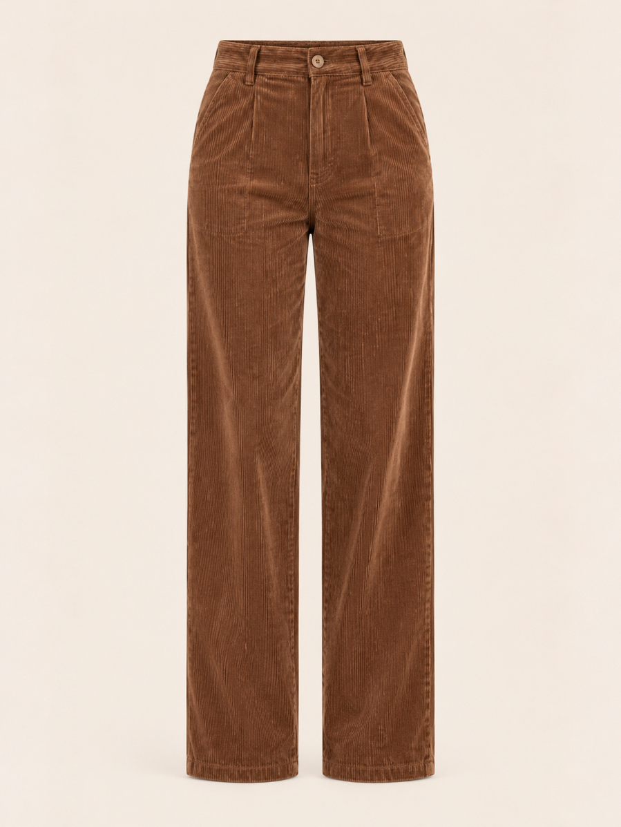 Corduroy High Waist Wide Leg Trousers