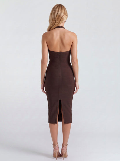 Bodycon Halter Sweetheart Midi Dress