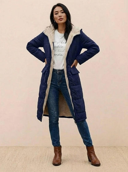 Borg Collar Flap Pocket Coat
