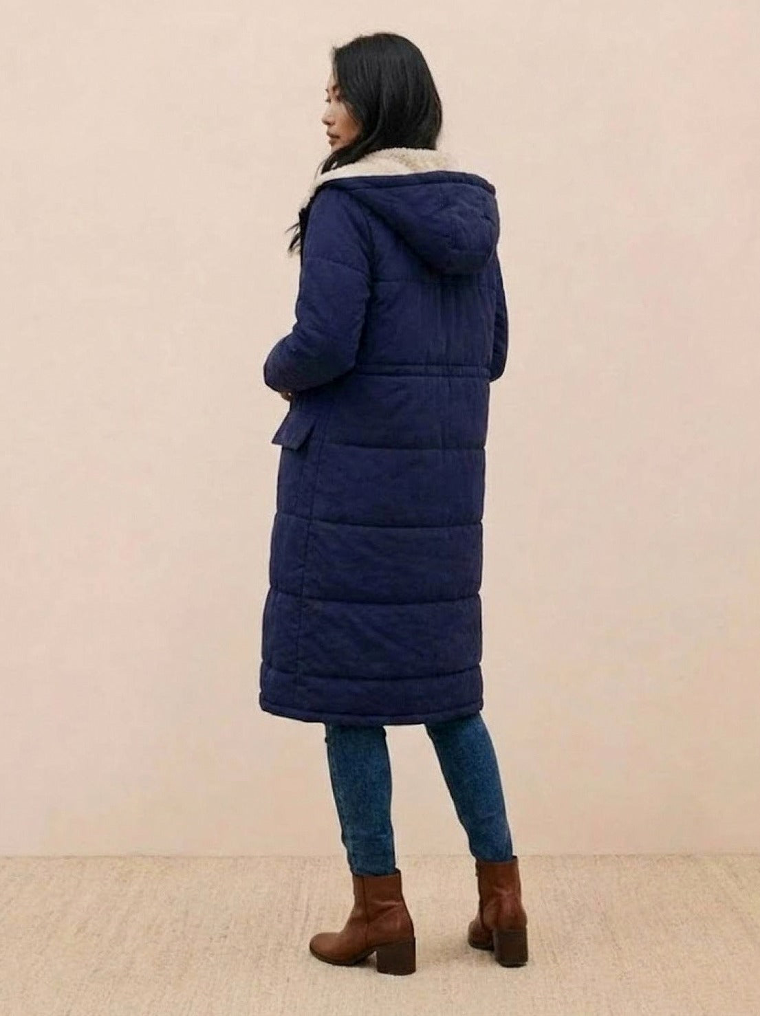 Borg Collar Flap Pocket Coat