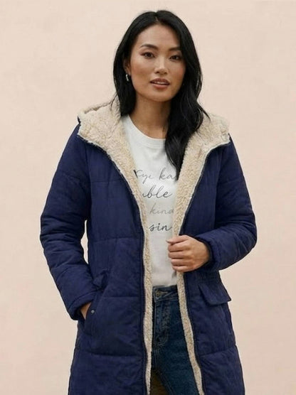 Borg Collar Flap Pocket Coat