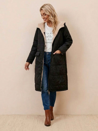 Borg Collar Flap Pocket Coat