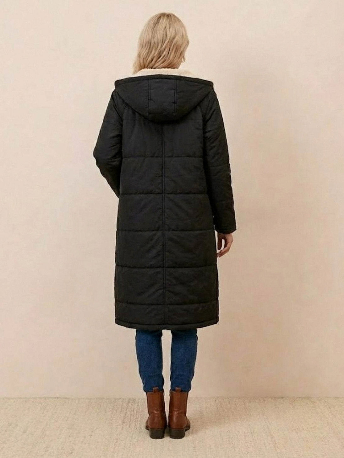 Borg Collar Flap Pocket Coat