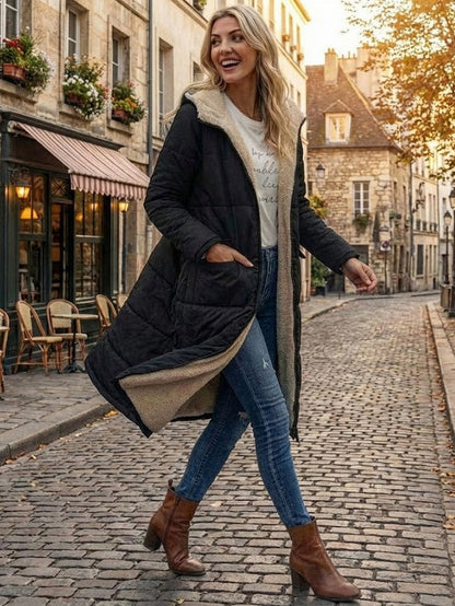 Borg Collar Flap Pocket Coat