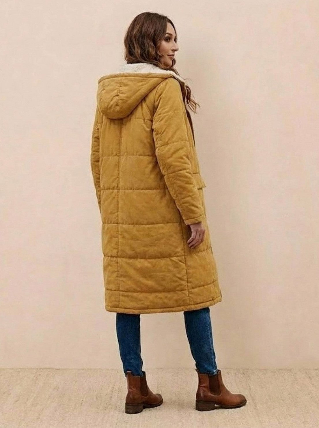 Borg Collar Flap Pocket Coat