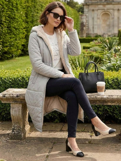 Borg Collar Flap Pocket Coat