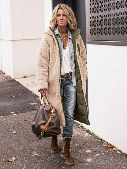 Borg Collar Flap Pocket Coat