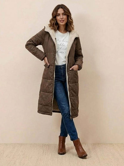 Borg Collar Flap Pocket Coat