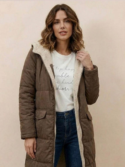 Borg Collar Flap Pocket Coat