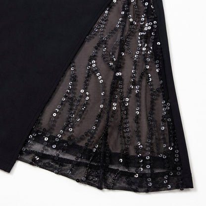 Cap Sleeve Ruched Sequin Maxi Dress