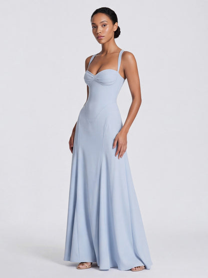 Corset Sweetheart Flared Maxi Dress