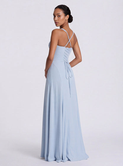 Corset Sweetheart Flared Maxi Dress