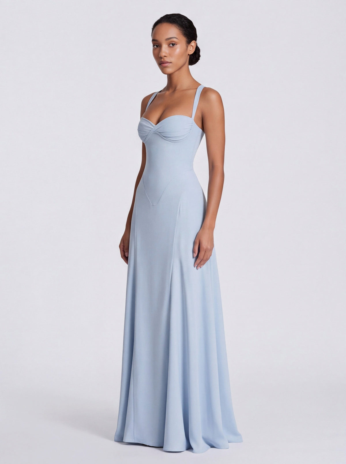 Corset Sweetheart Flared Maxi Dress
