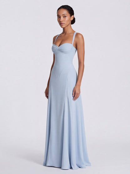 Corset Sweetheart Flared Maxi Dress