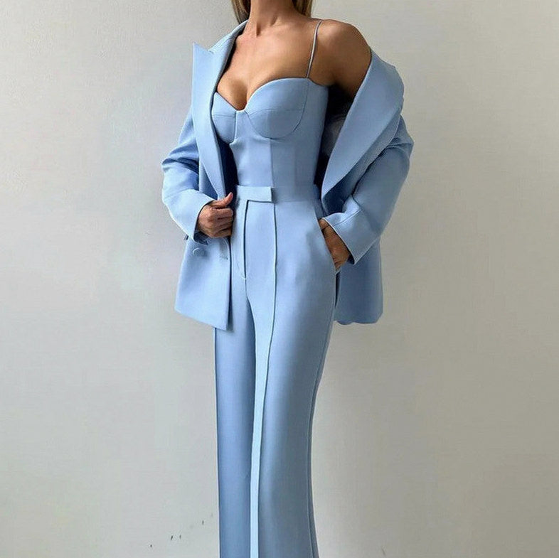 Corset Sweetheart Wide Leg Suit