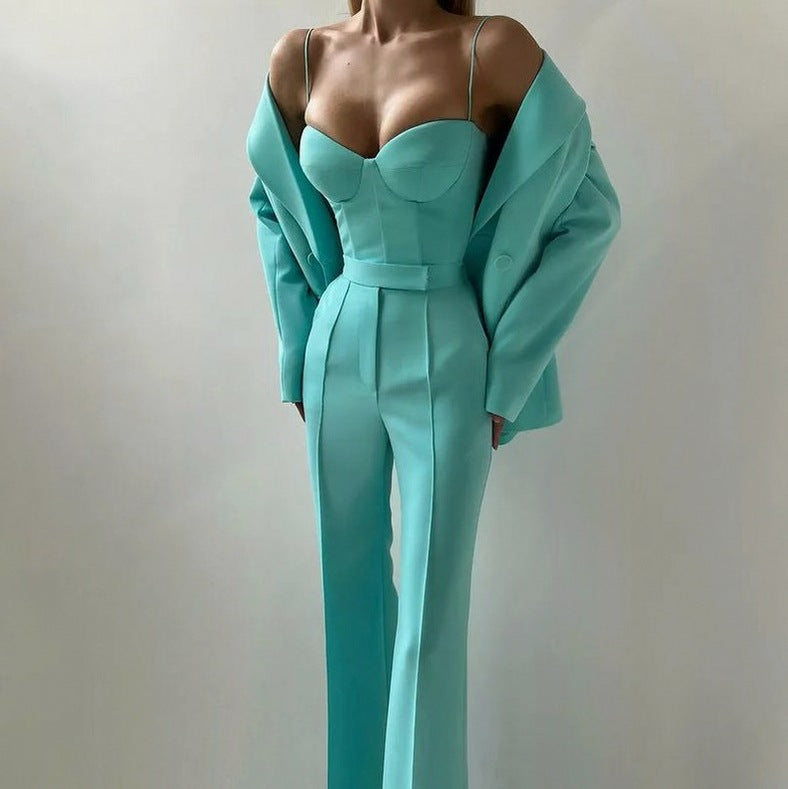 Corset Sweetheart Wide Leg Suit