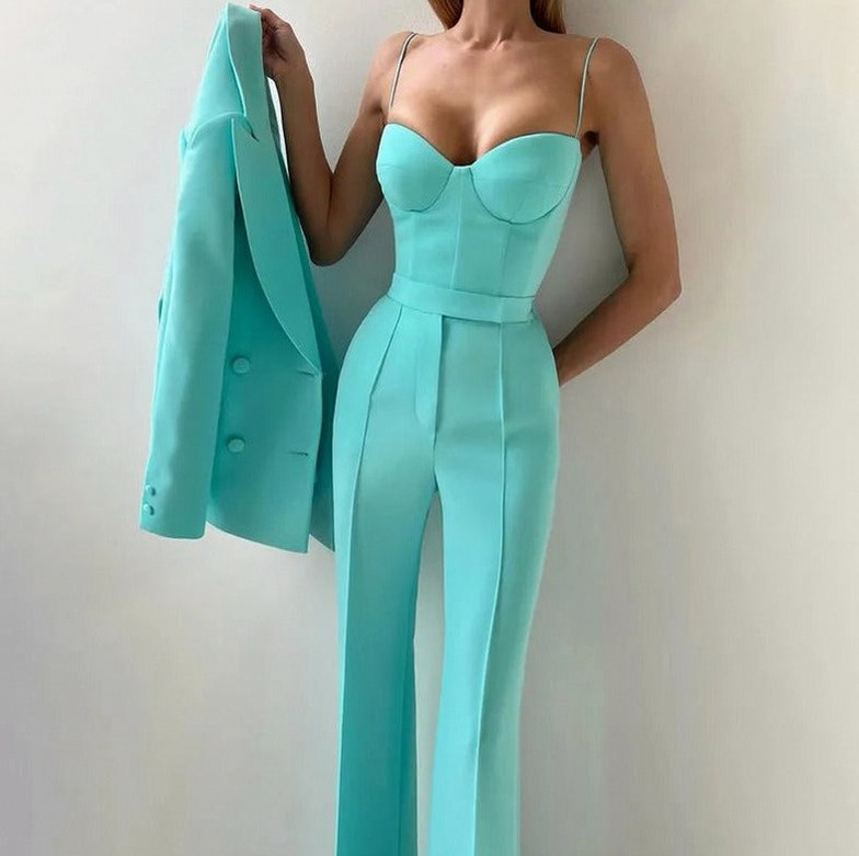 Corset Sweetheart Wide Leg Suit