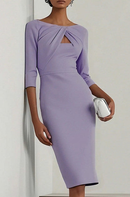 Cutout Long Sleeve Midi Dress