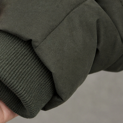 Faux Fur Trim Quilted Parka Jacket