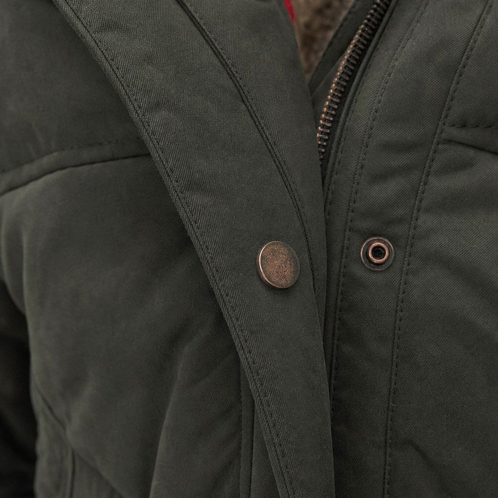 Faux Fur Trim Quilted Parka Jacket