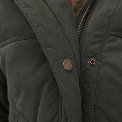 Faux Fur Trim Quilted Parka Jacket
