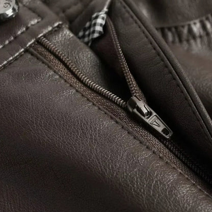 Faux Leather High Waist Wide Leg Trousers