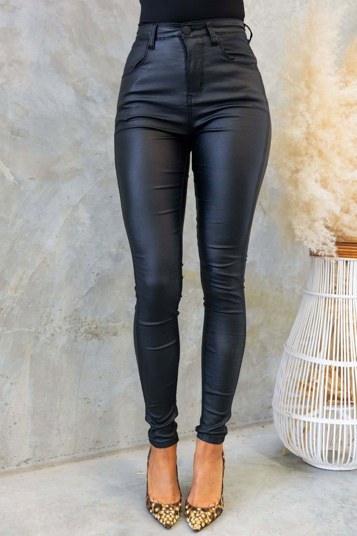 Faux Leather Skinny Trousers
