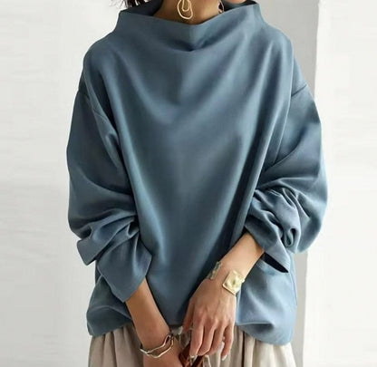 Funnel Neck Long Sleeve Relaxed Top