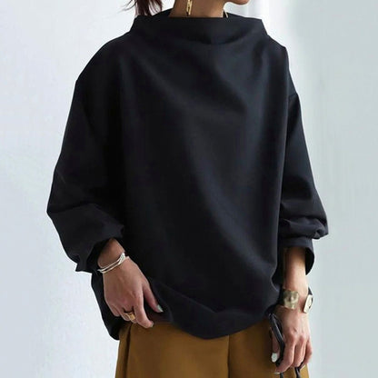 Funnel Neck Long Sleeve Relaxed Top