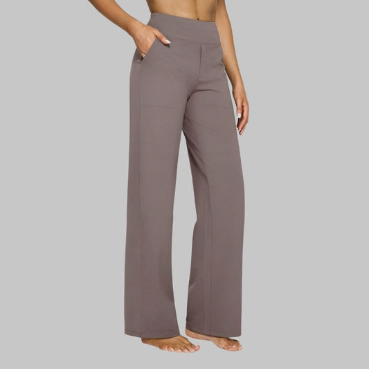 Jersey High Waist Straight Leg Trousers