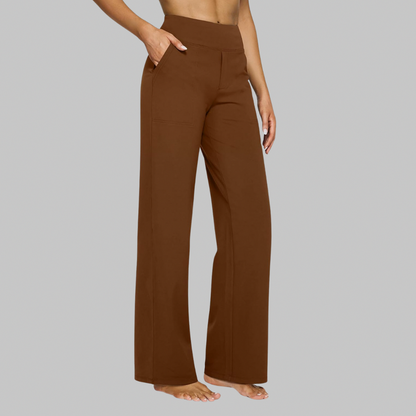 Jersey High Waist Straight Leg Trousers