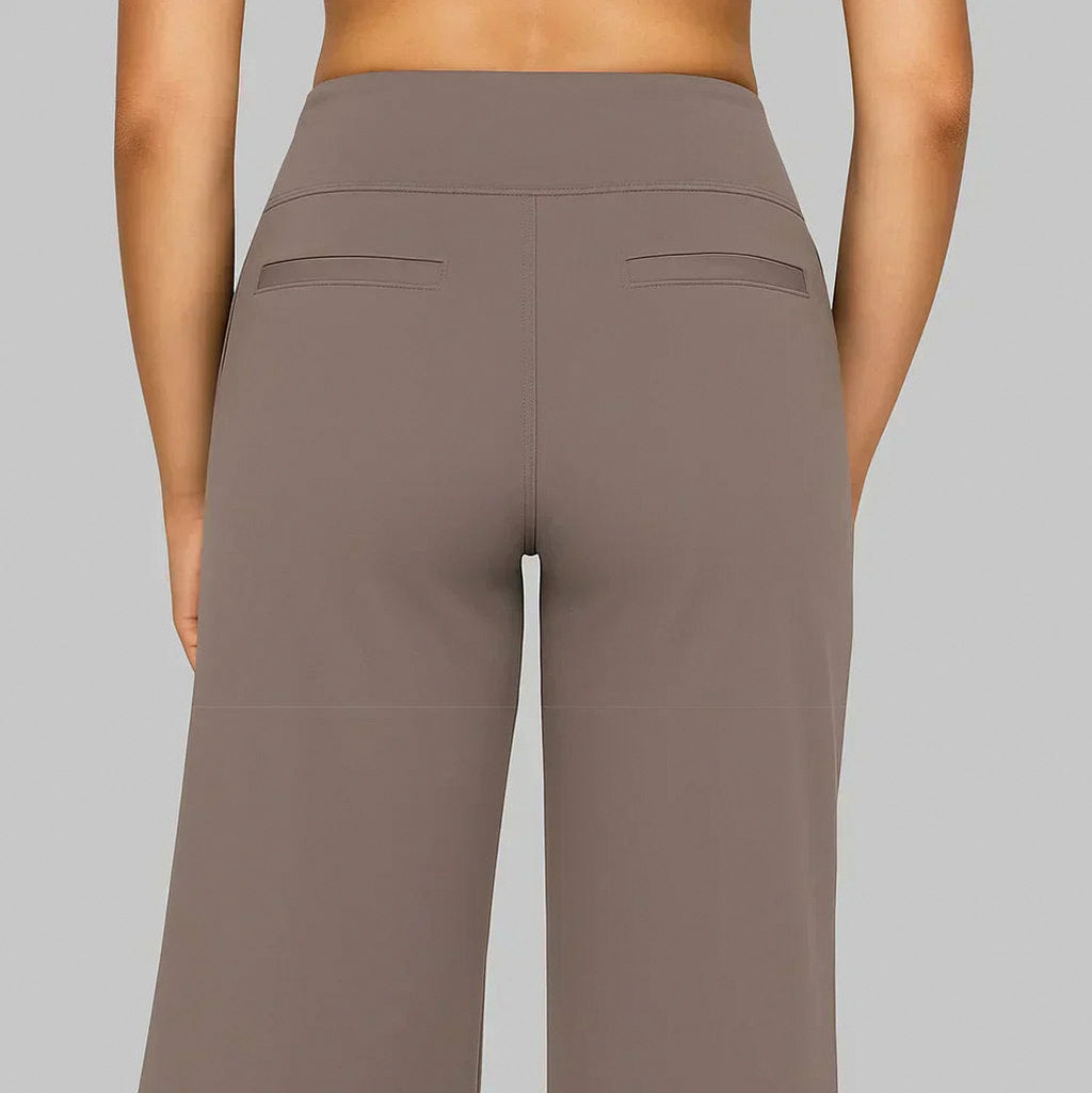 Jersey High Waist Straight Leg Trousers
