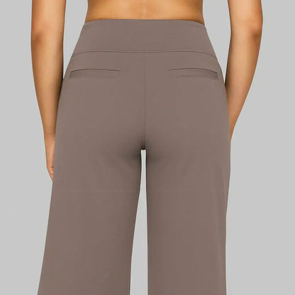 Jersey High Waist Straight Leg Trousers