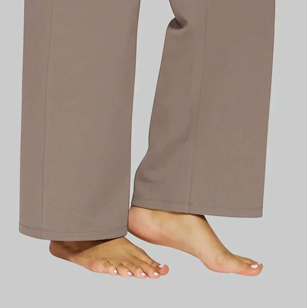 Jersey High Waist Straight Leg Trousers