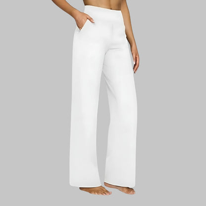 Jersey High Waist Straight Leg Trousers