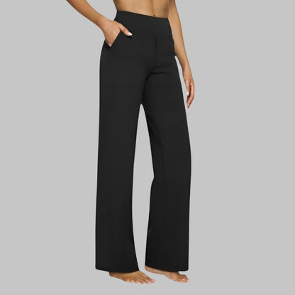Jersey High Waist Straight Leg Trousers