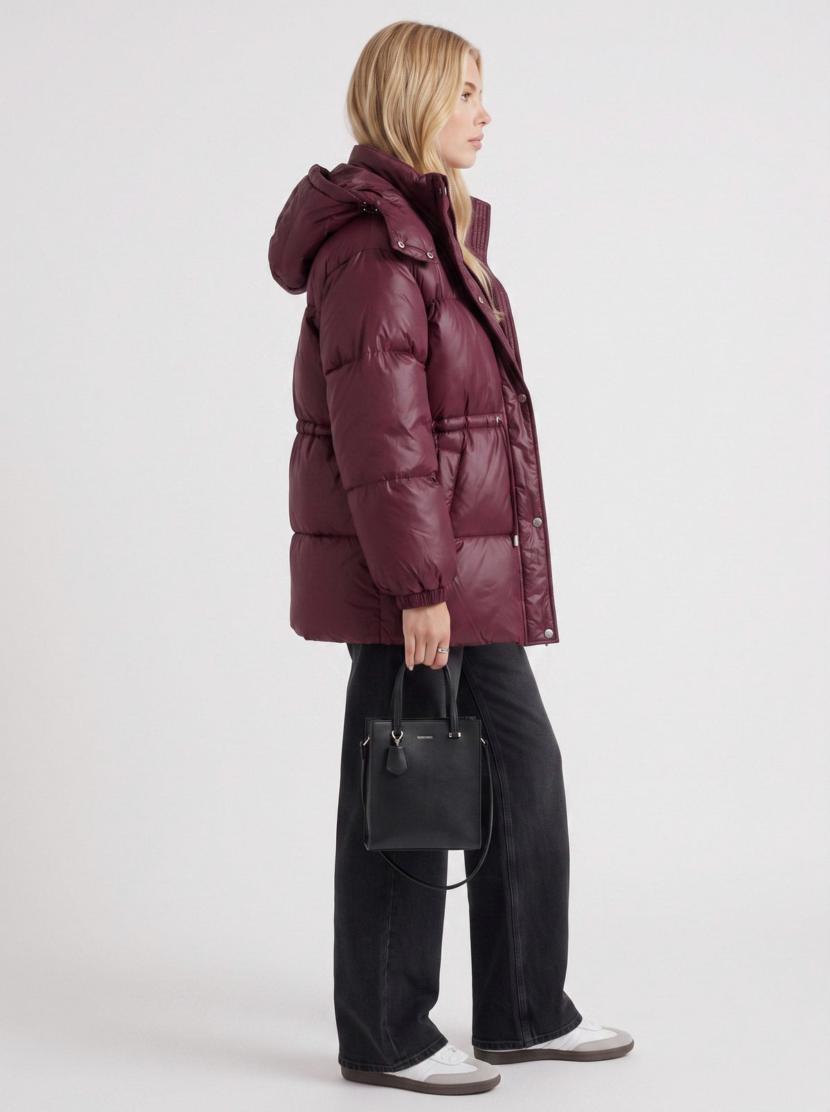 Hooded Long Sleeve Drawstring Puffer Jacket