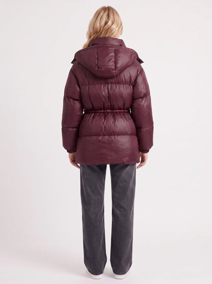 Hooded Long Sleeve Drawstring Puffer Jacket