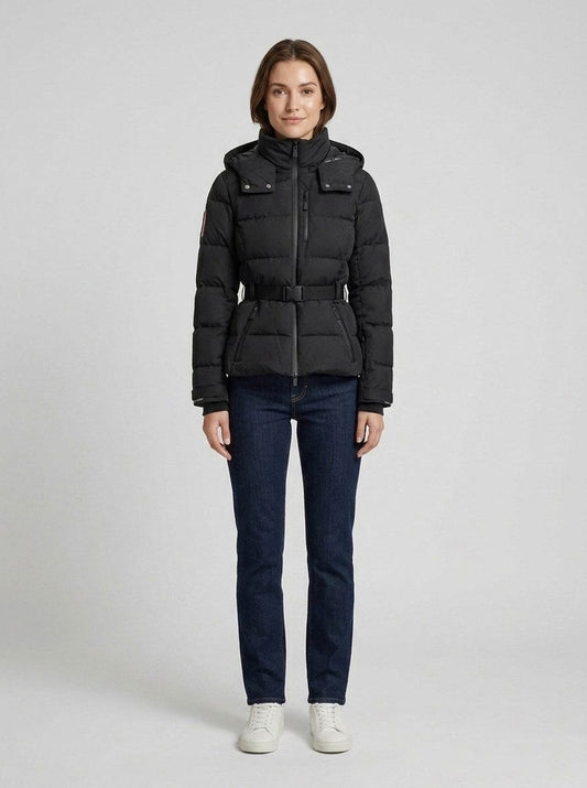 Hooded Quilted Belted Puffer Jacket