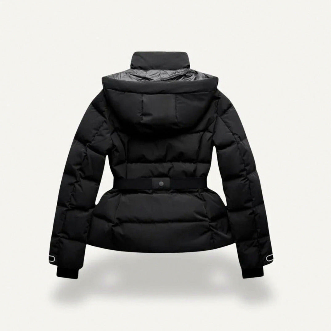 Hooded Quilted Belted Puffer Jacket