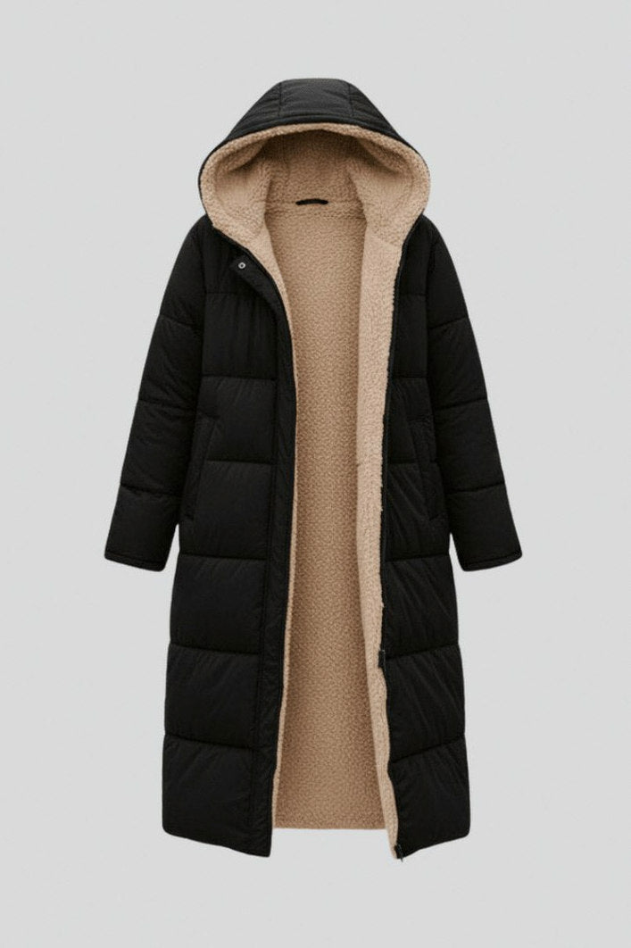 Hooded Quilted Borg Trim Padded Coat