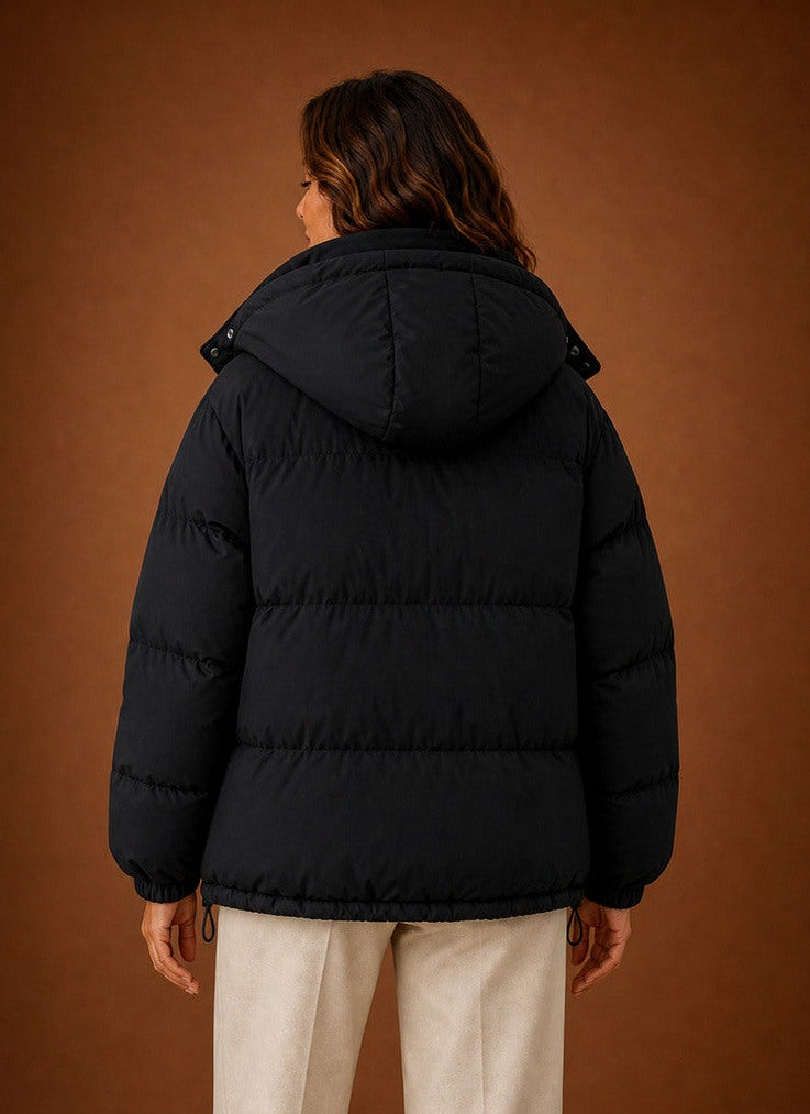 Hooded Zip Pocket Puffer Jacket