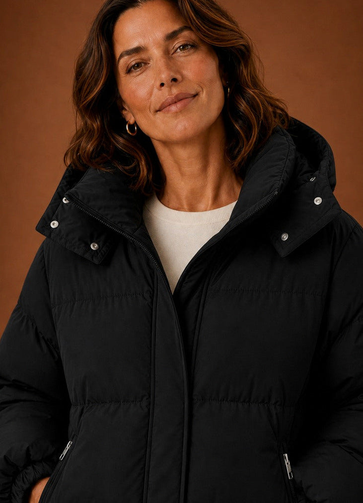 Hooded Zip Pocket Puffer Jacket